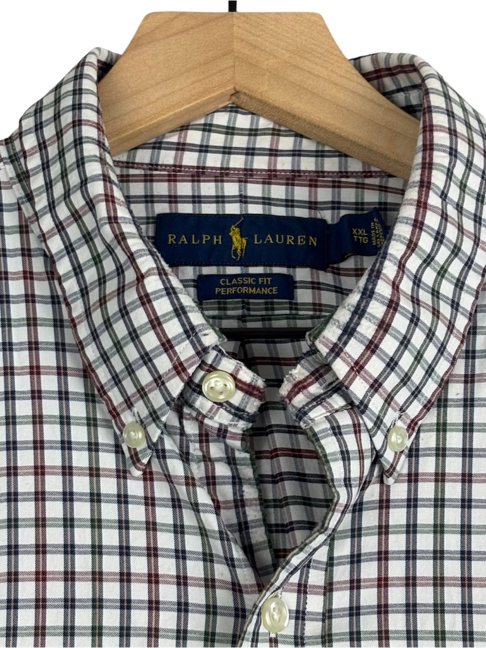 Ralph Lauren Shirt Mens XXL Red Green Check Classic Fit Performance
